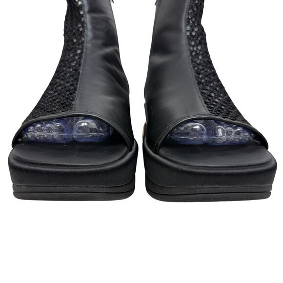4ccccees Open Toe Mess Short Chunky Platform Wedge Boot black size EU 9 US 8.5 - Picture 3 of 8